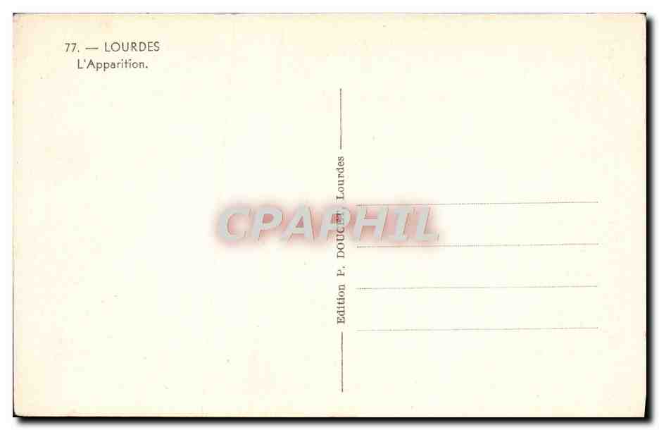 CPA Lourdes L'apparition — Verso