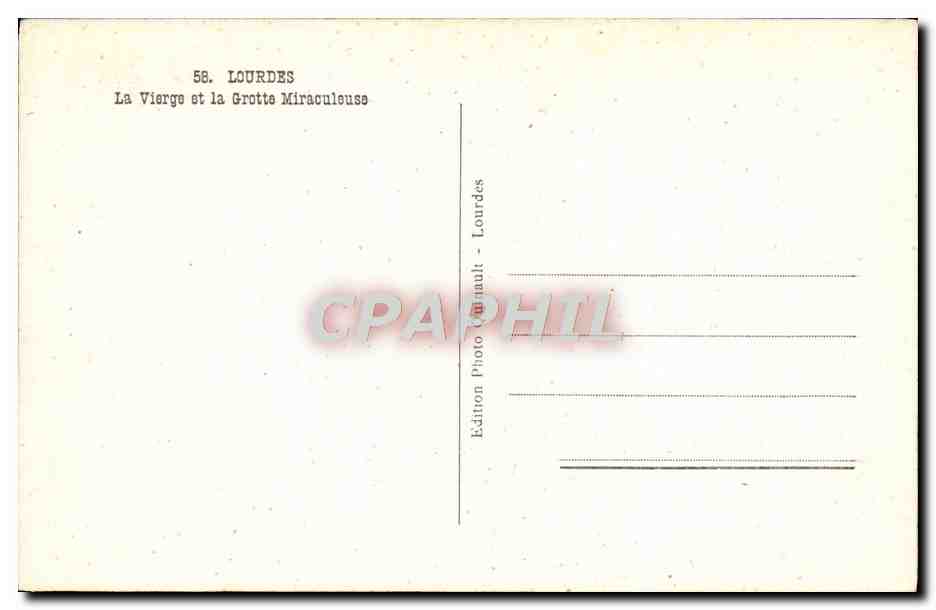 CPA Lourdes La Vierge et la Mircouleuse — Rückseite