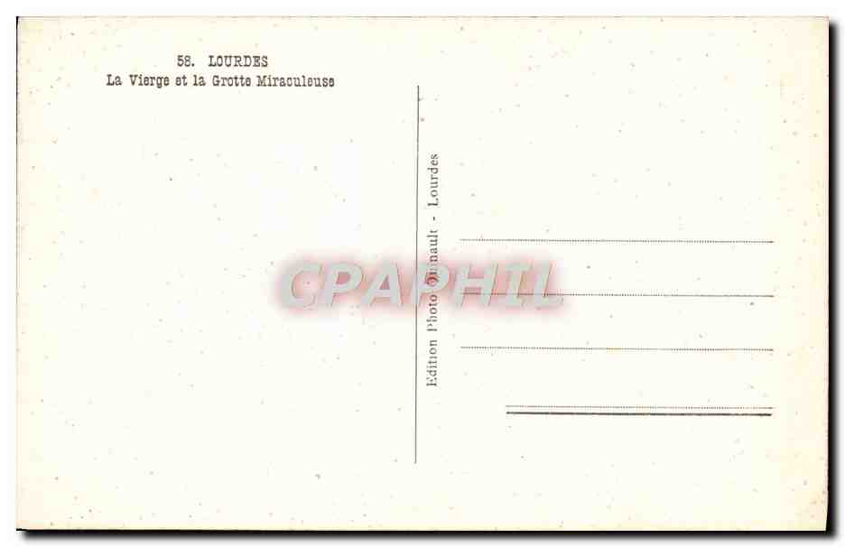 CPA Lourdes La Vierge et la grotte Miraculeuse — Verso