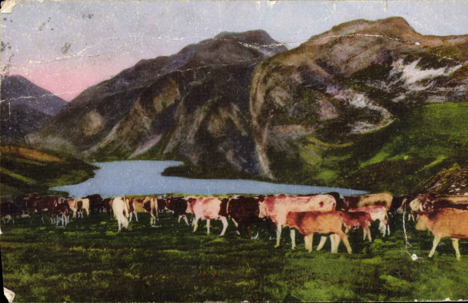 Troupeau descendant des hauts pâturages — Tableaux Pyrénéens — Éditions Pyrénées-Orientales, n°1112
