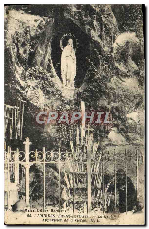 CPA Lourdes La Grotte Apparition de la Vierge