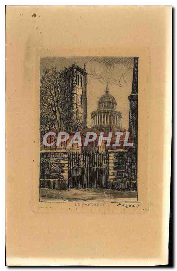 Dessin gravé Paris Le pantheon