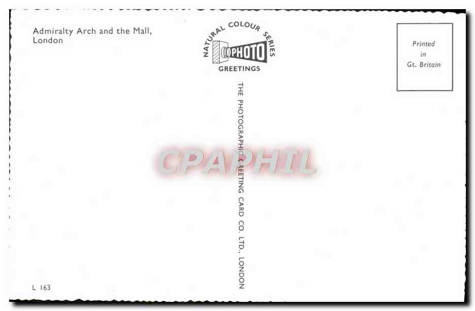 CPM Admiralty Arch and the Mall London — Rückseite