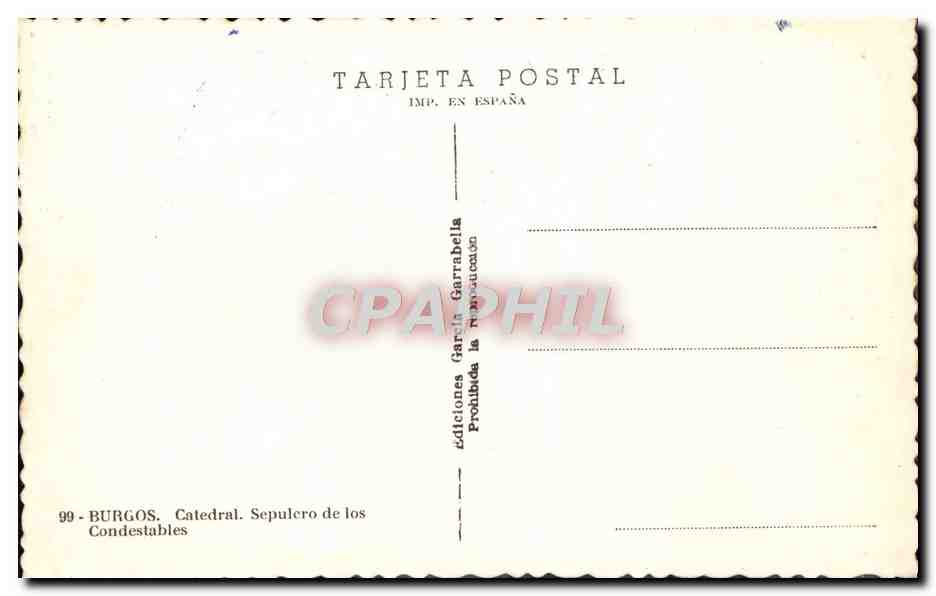 Burgos - Cathédrale. Sépulcre des Condestables — Éditions Garrabella — Rückseite