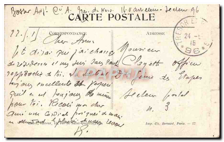 CPA Mont Saint Eloi Les Tours de L'ancienne Abbaye Apres le bombardement allemand Militaria — Verso