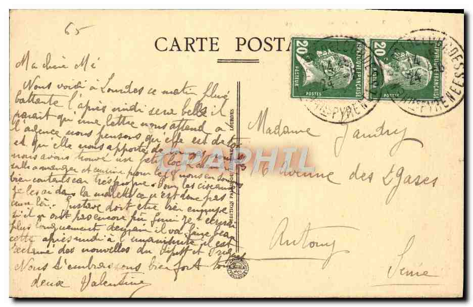CPA Lourdes Vue Sur les Sanotuaires — Verso