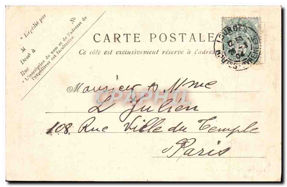 CPA Lourdes La Bailique et le calvaire breton  — Verso