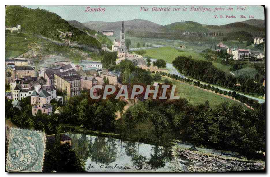 CPA Lourdes Vue Generale Sur La Basilique Prise du Fort