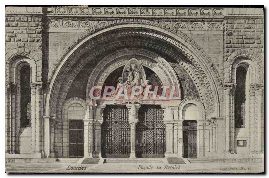 CPA Lourdes Facade du Rosaire