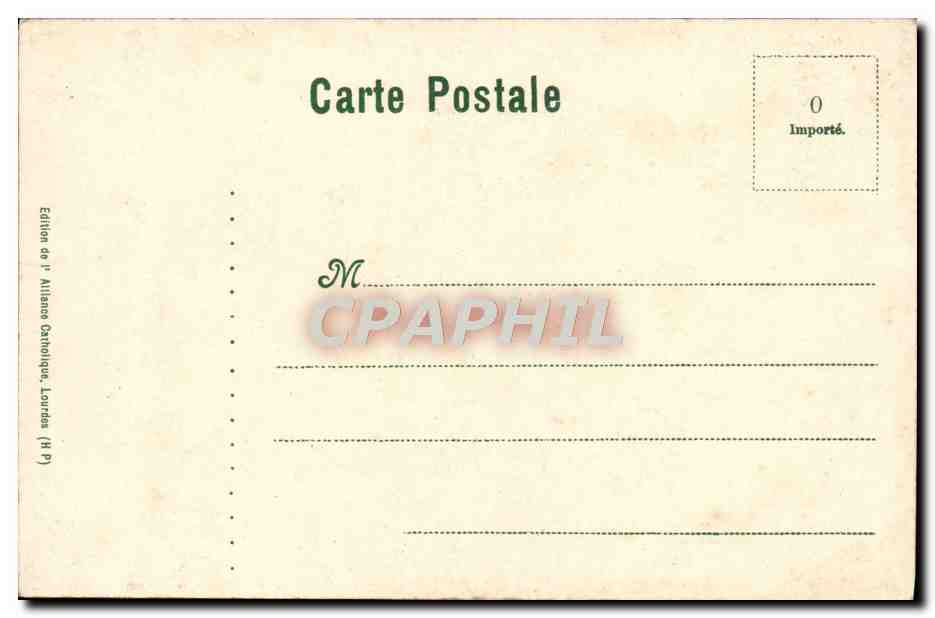 CPA Lourdes Souvenir  — Verso
