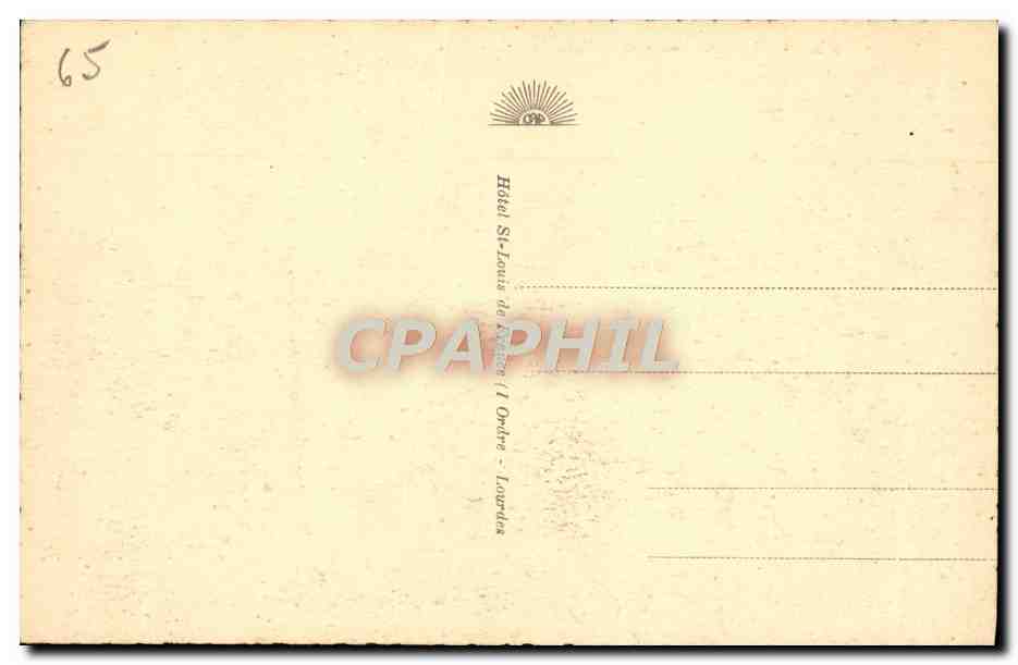 CPA Lourdes Le Chateau Fort et le Gave — Verso