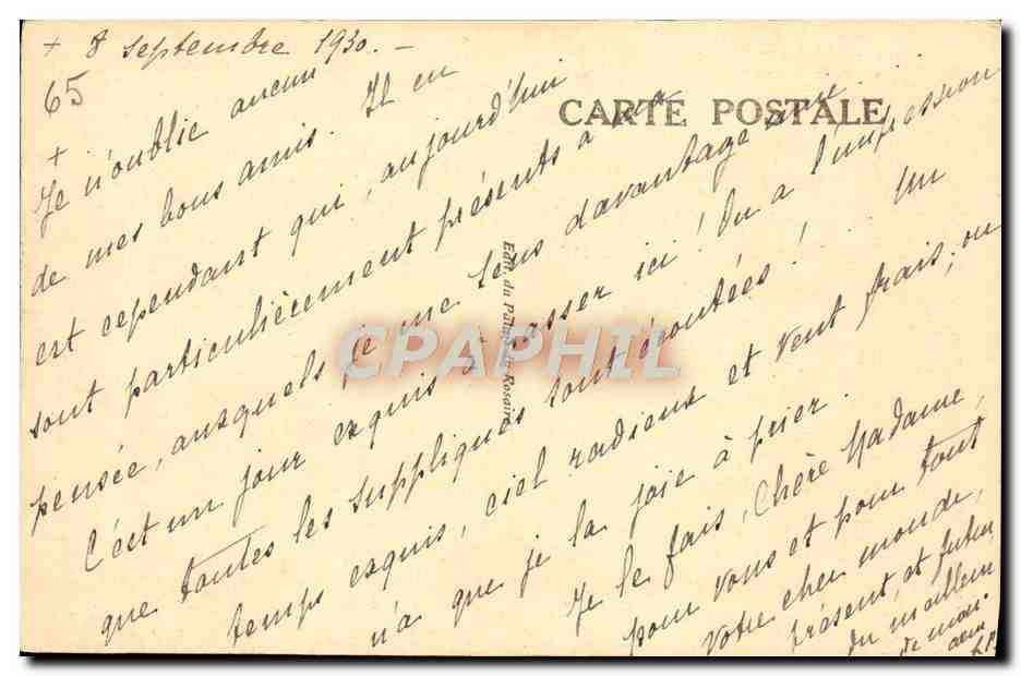 CPA Lourdes La Basilique et le Gave — Verso