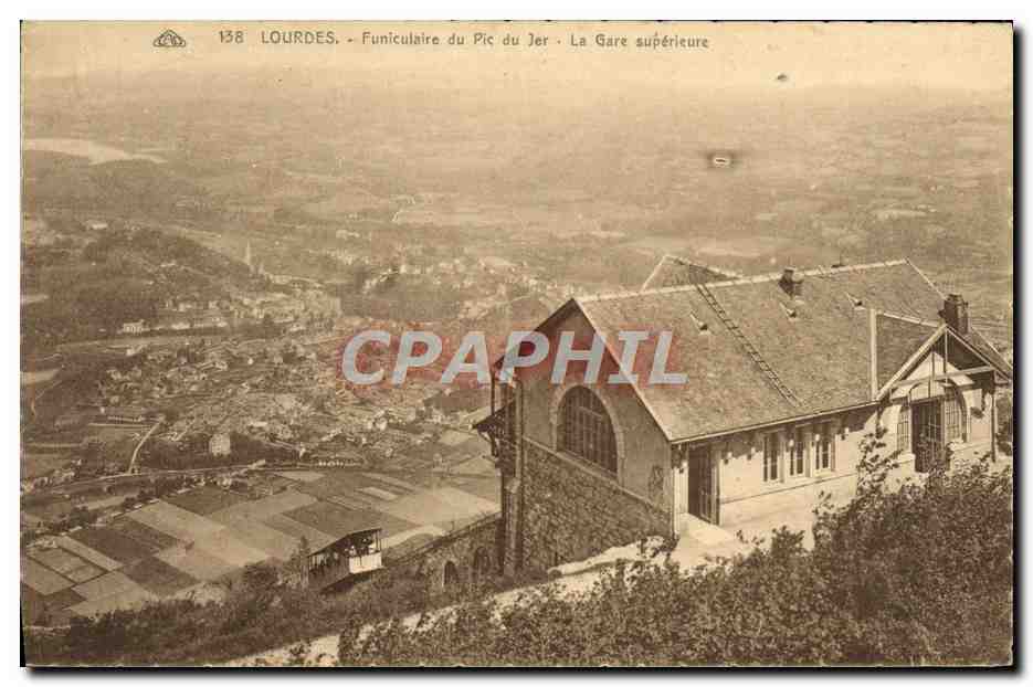 CPA Lourdes Funiculaire du Pic du Jer La gare superieure
