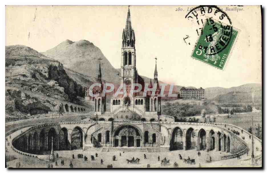 CPA Lourdes La basilique