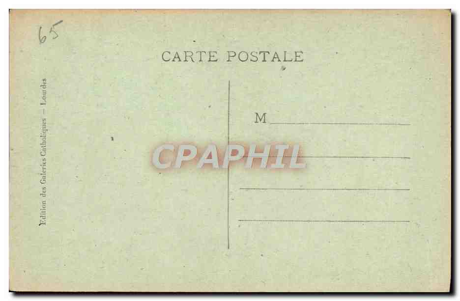 Lourdes — La Basilique — Édition des Galeries Catholiques — Verso