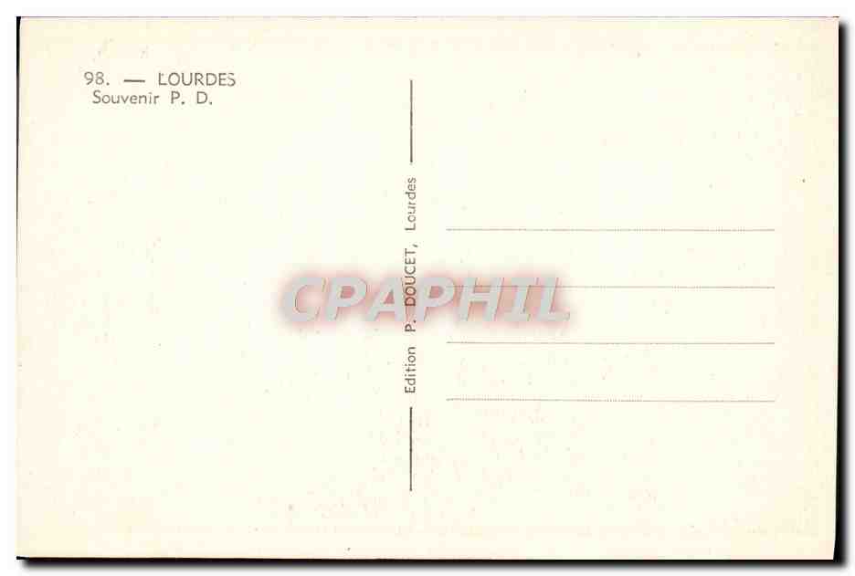 CPA Lourdes Souvenir — Verso
