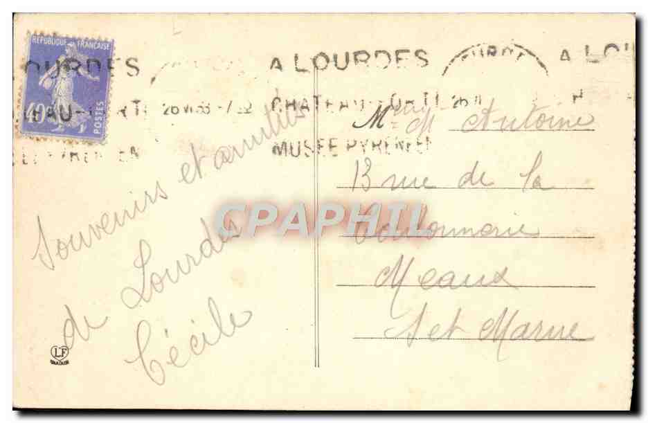 CPA Lourdes Les piscines — Verso