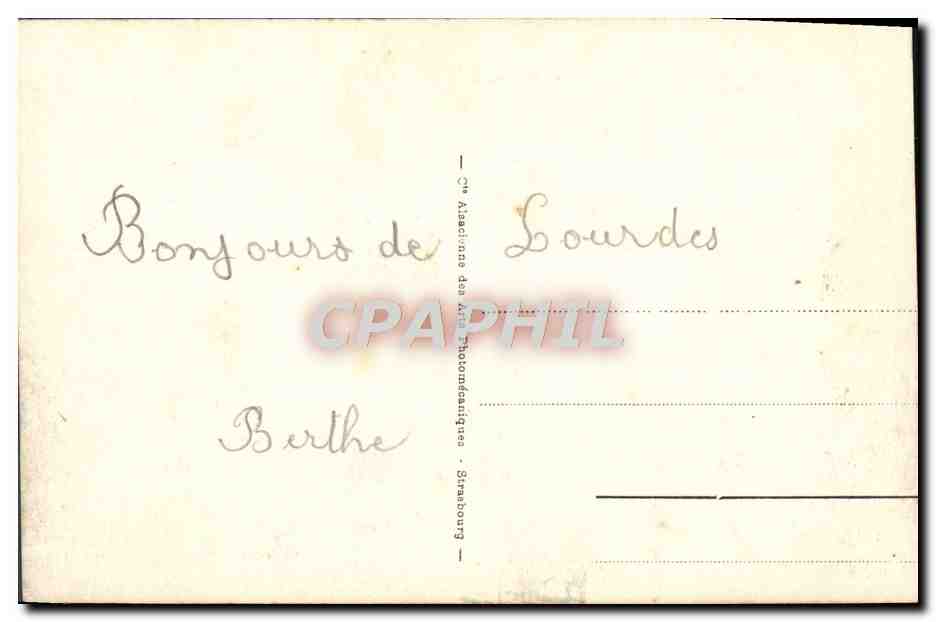 CPA Lourdes Entree de L'Esplanade — Verso