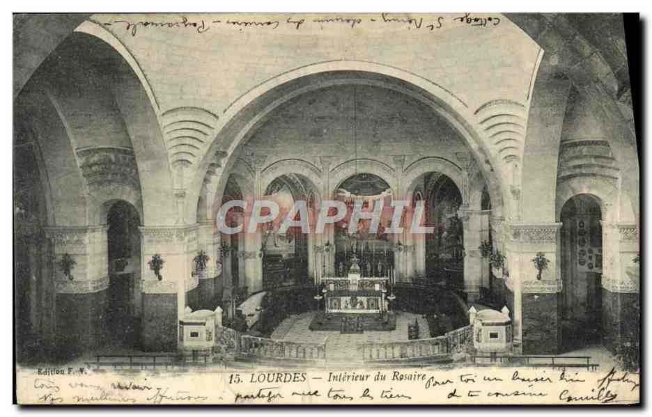 CPA Lourdes Interieur du Rosaire