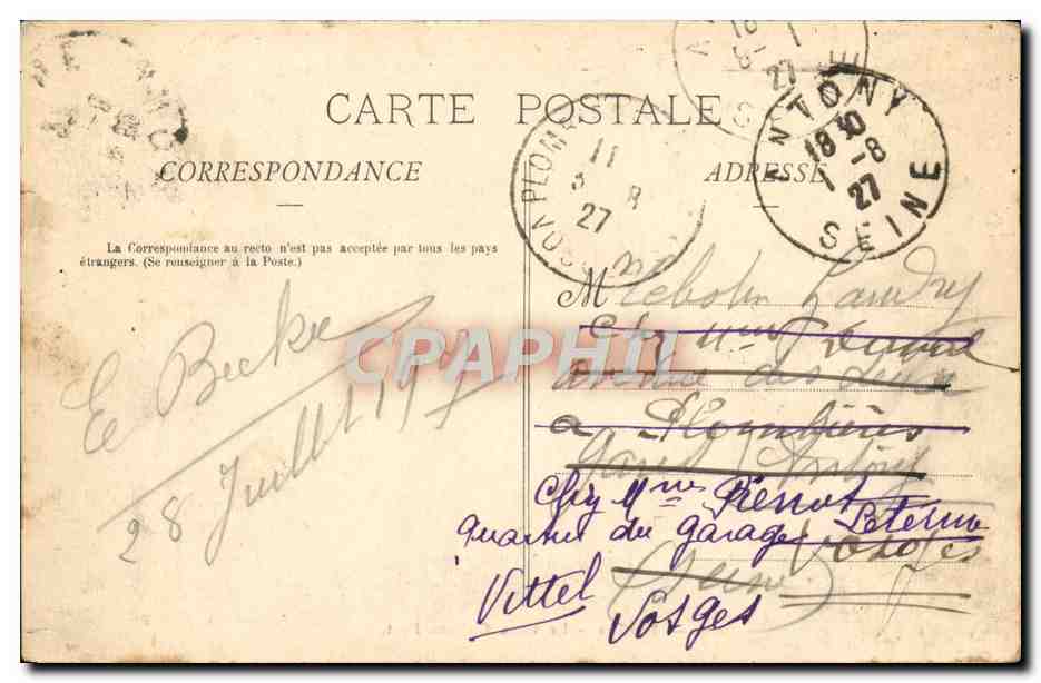 CPA Lourdes Le Vieux Chateau Fort — Rückseite