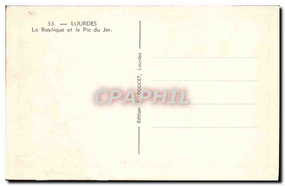 CPA Lourdes La Basilique et le Pic Du Jer Moutons — Verso