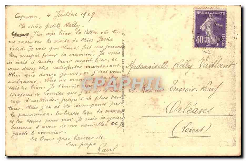 Lourdes - Le Château-Fort et le Pic du Jer — éditeur inconnu, n° 92 — Rückseite