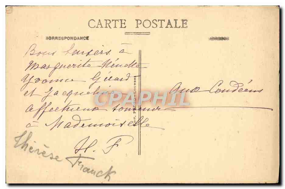 CPA Lourdes La grotte — Verso