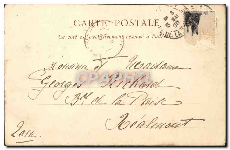 CPA Paris Exposition Universelle de 1900 Le chemin de fer electrique et la plateforme mobile — Rückseite