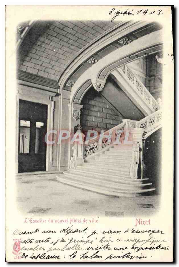 CPA Niort L'Escalier du Nouvel Hotel de Ville