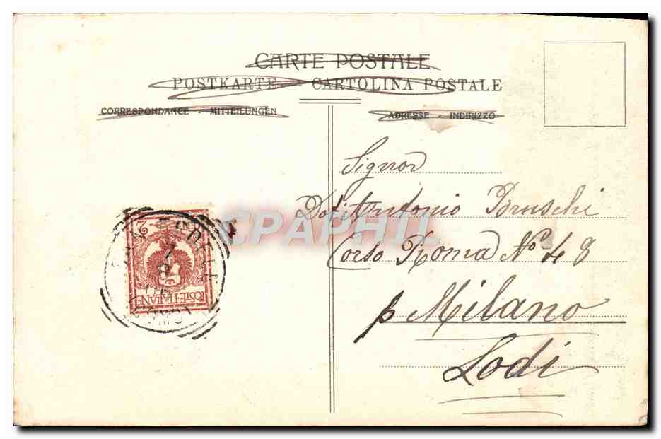 CPA Lago di Lugano Ponte di Melide — Rückseite