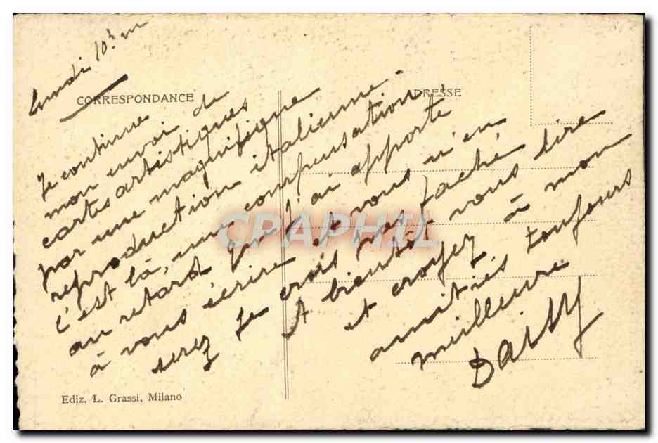 CPA Giuliano Una Conversazione galante — Verso