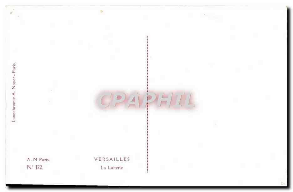 CPA Versailles La Laiterie — Verso