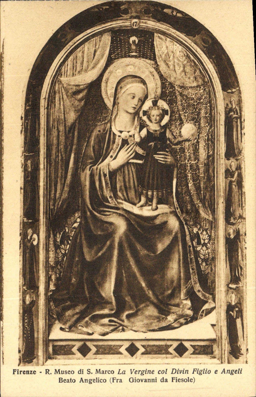 CPA Firenze Museo di Marco La Vergine Col Divin Figlio e Angeli Beato Angelico 