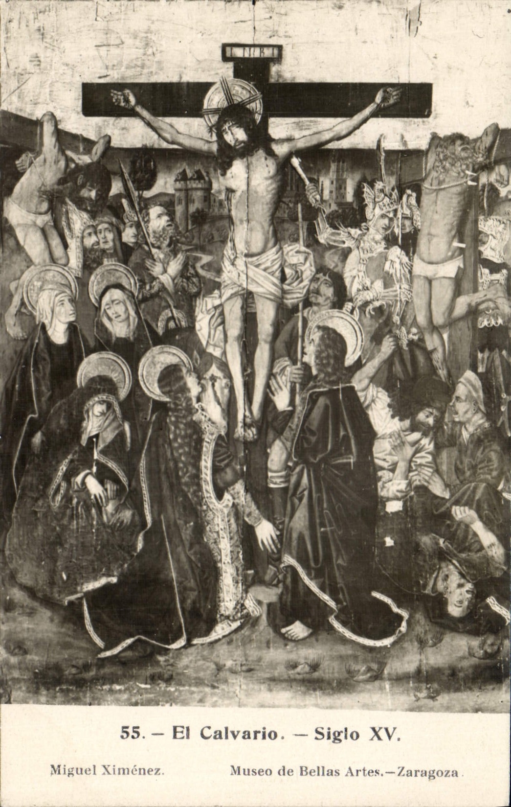 CPA Ei Calvario Miguel Ximenez Museo de Bellas Artes Zaragoza