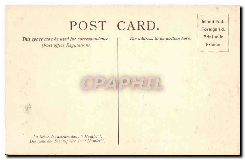 CPA Maclise The Play Scene in Hamlet Tate Gallery London — Verso