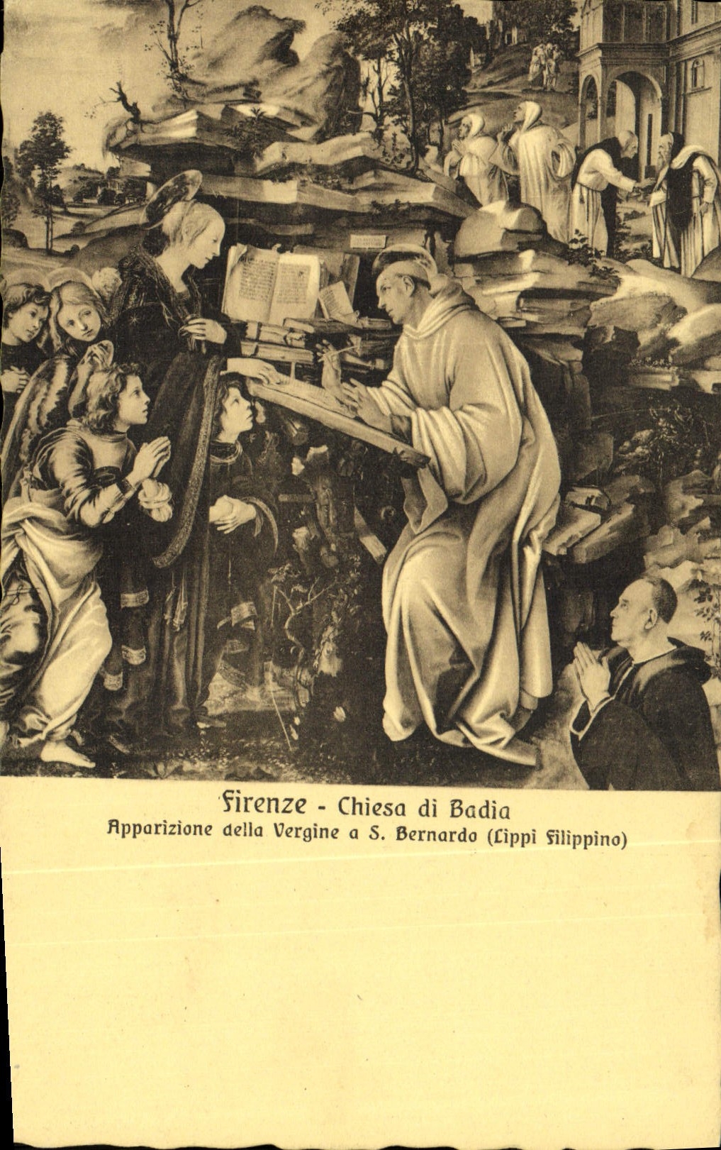 CPA Firenze Chiesa Di Badia Apparizione della Vergine a S Bernardo Lippi Filippino