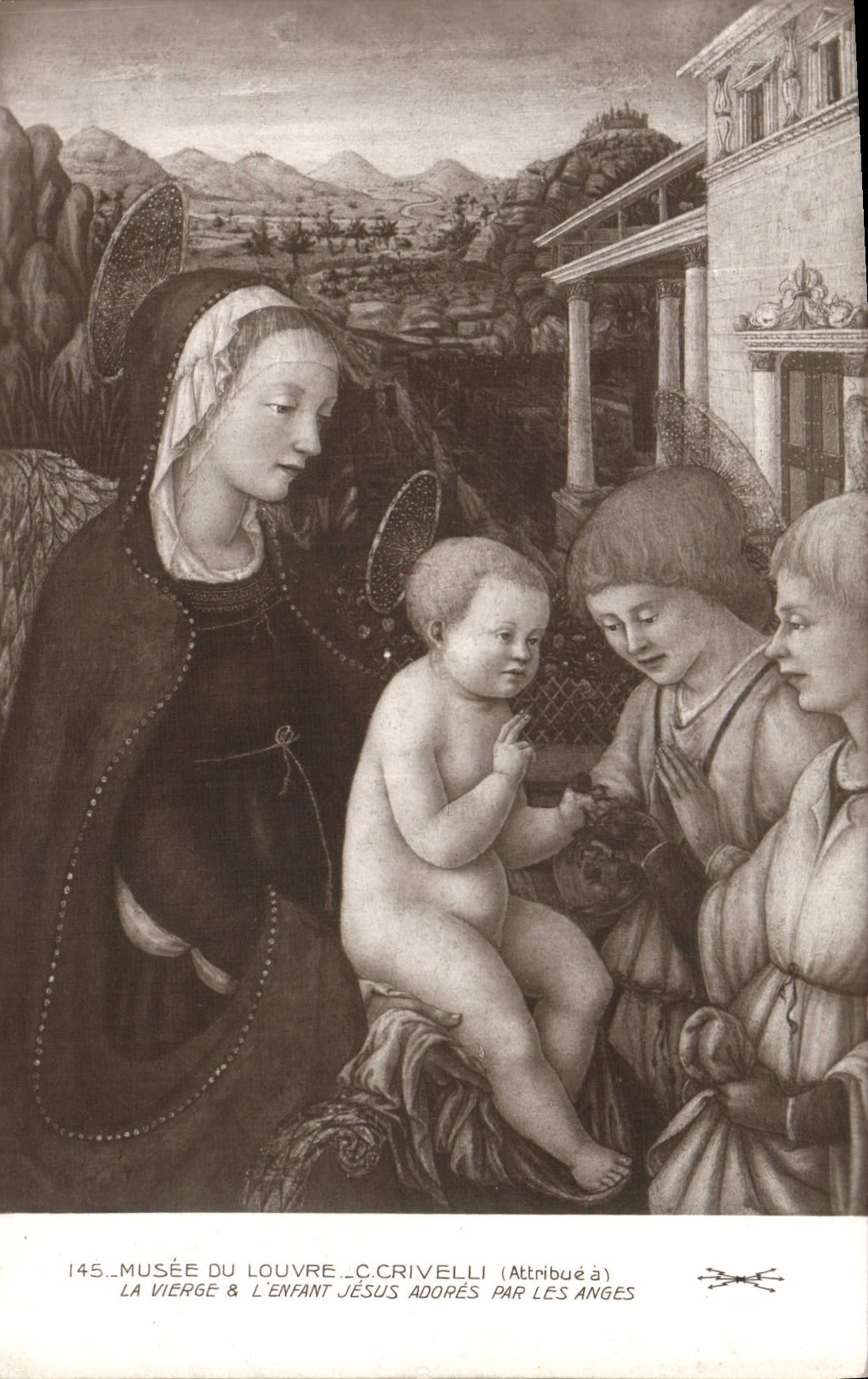 CPA Musee Du Louvre Crivelli La Vierge et l'enfant Jesus adores par les anges