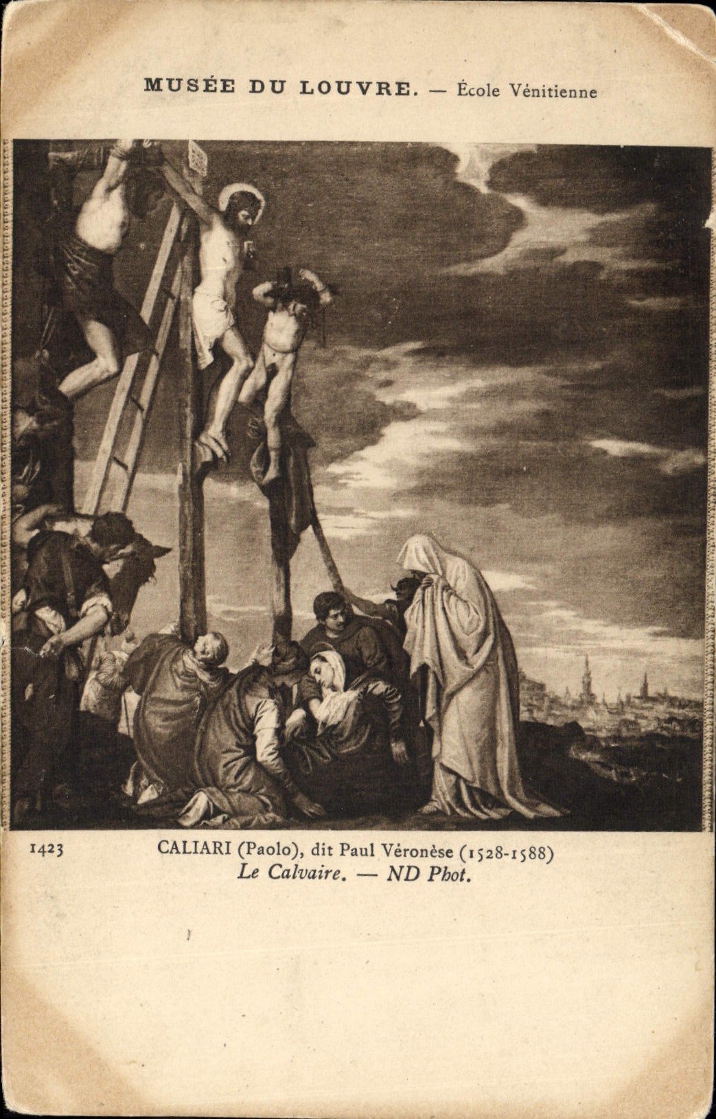 Vintage Postcard Caliari Called Paul Veronese The Calvary Museum of the Louvre Paris