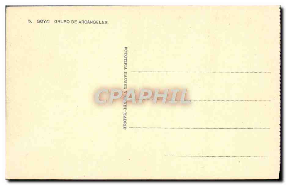 CPA Goya Grupo De Arcangeles — Verso