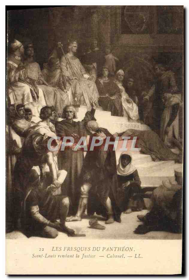 CPA Les Fresques Du Pantheon Saint Louis rendant la Justice Cabanel
