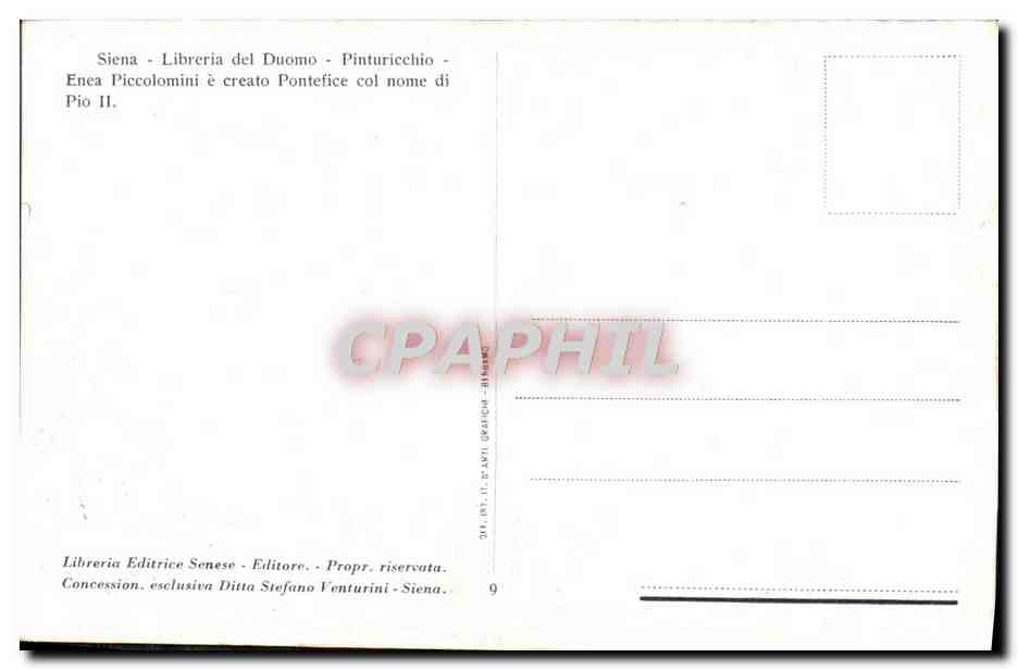 CPA Siena Libreria del Duomo Pinturicchio  — Verso