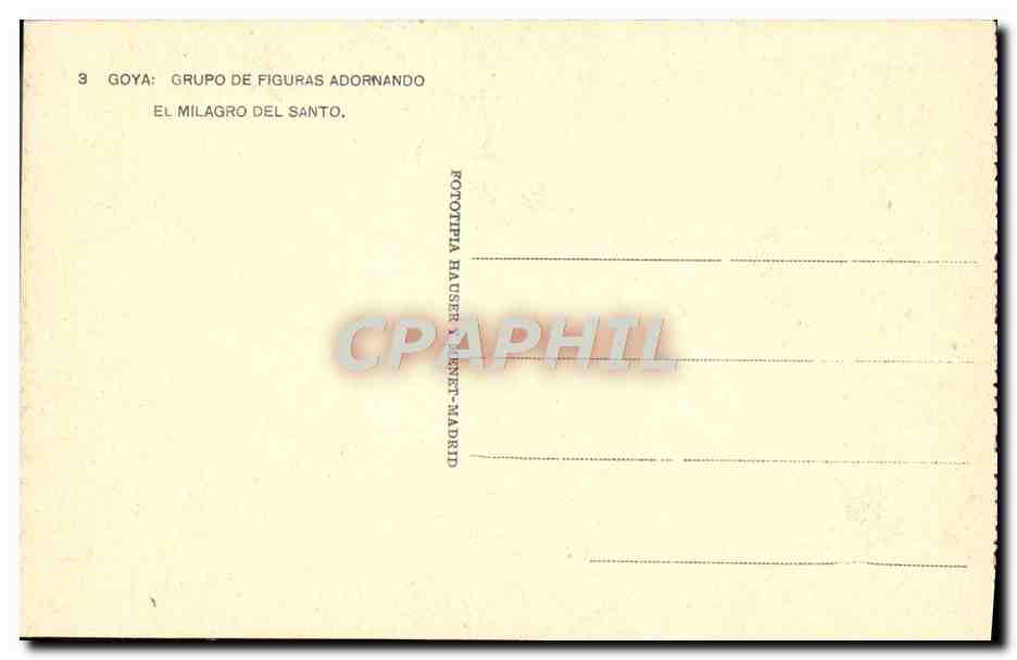 CPA Goya Grupo De Figuras Adornando — Verso