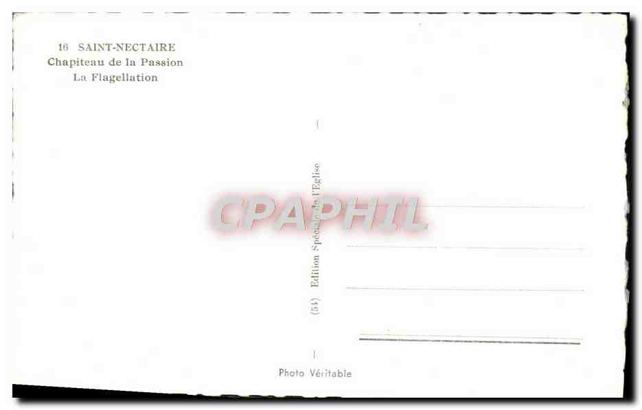 CPM Saint Nectaire Chapiteau de La passion La flagellation — Rückseite