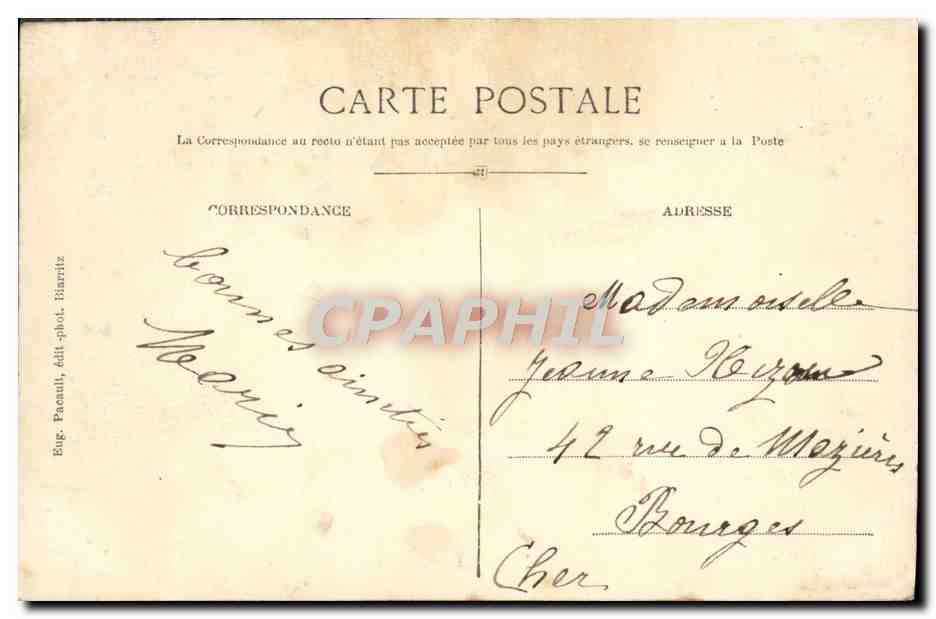 CPA Biarritz Effet de Vague au Rond Point du Rocher de la Vierge — Rückseite