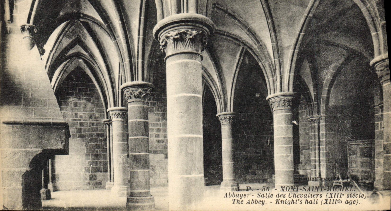 Mont-Saint-Michel — Hall of Knights (13th century) — J.P. - 56
