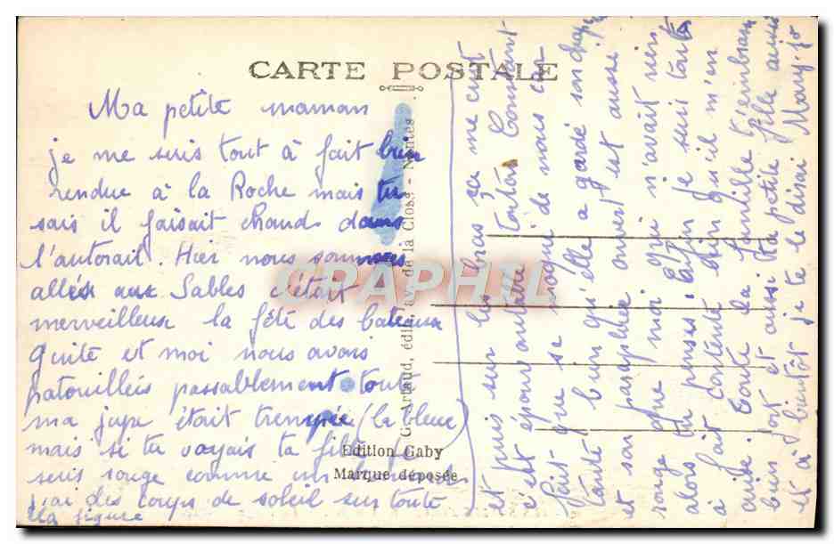 Les Sables-d'Olonne (Vendée) — The Beach — Edition Gaby, No. 10 — Back