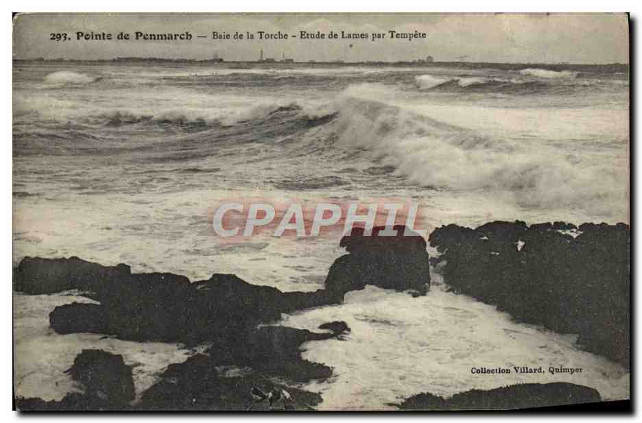 CPA Pointe De Penmarch Baie de la Torche Etude de Lames par tempete