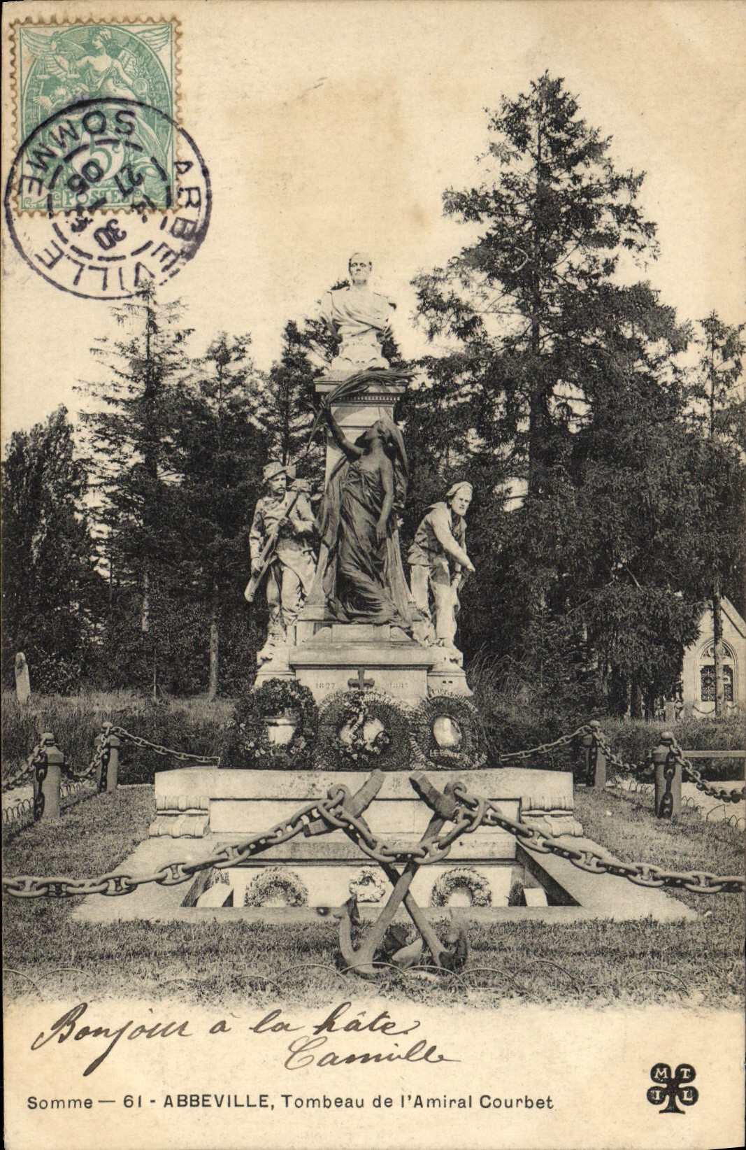 CPA Abbeville Tombeau de L'Amiral Courbet