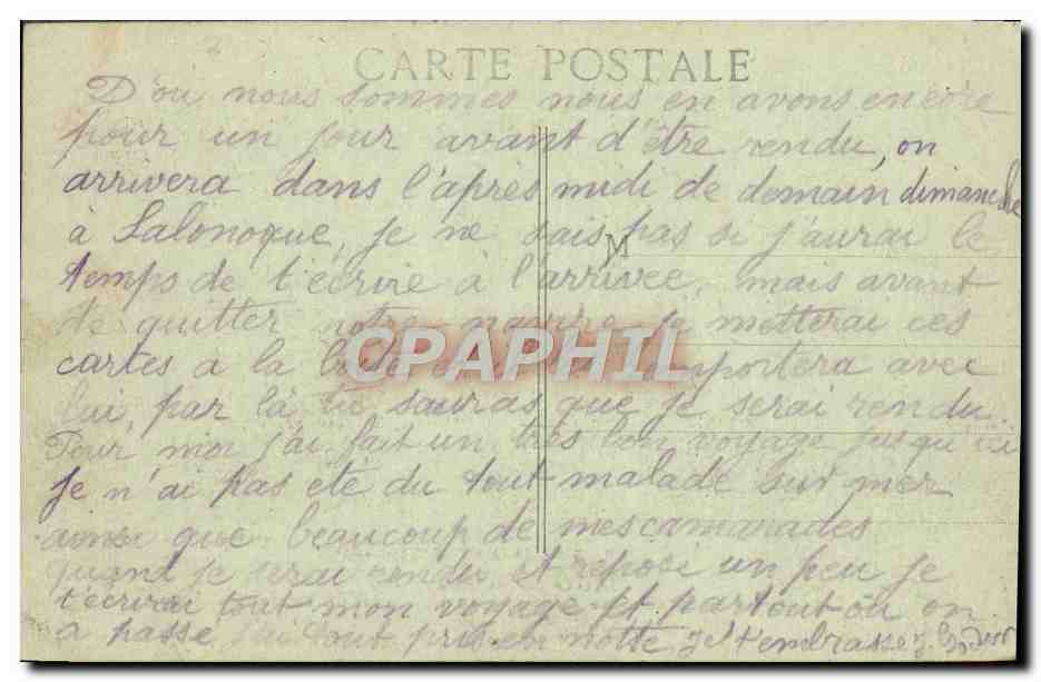 CPA Duc D'Aumale Croiseur Auxiliaire de 1er rang Vu de nuit au large de Corfou Bateau  — Verso