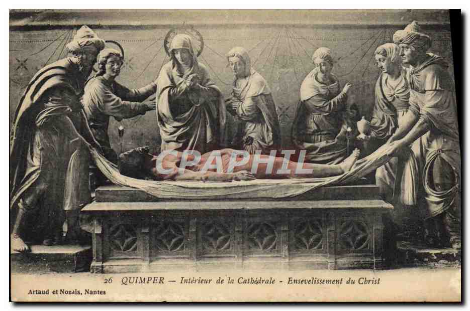CPA Quimper Interieur de la Cathedrale Ensevelissement du Christ